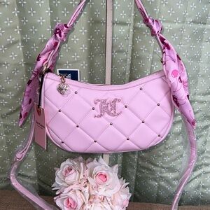 Juicy Couture Cherry Scarf Holding The Line Coho Light Pink Viral TikTok HTF Bag